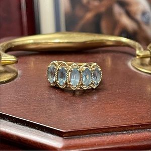 Ring Blue Topaz 10k yellow gold